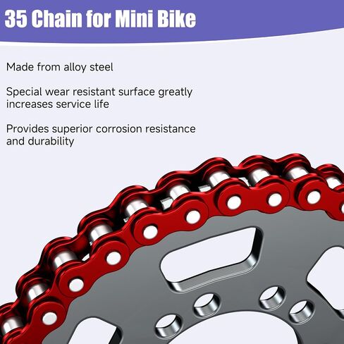 35 Chain with Chain Breaker Compatible with Minibike Coleman CT100U CC100X Baja Doodlebug DB30 Motovox MBX10 MBX11 Predator 97cc 100cc Mega Moto MM-B80 105cc Go Kart Powersports Parts 140 Links in Saudi Arabia