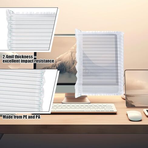 Chunful 6 for 3 Screens with 1 Pump Inflatable Protective Bags Compatible with 27" Desktop Monitor Shipping Box Packaging Air Bags Inflatable Mailer Monitor Dust Cover Computer Storage Case 27" Screen in Saudi Arabia