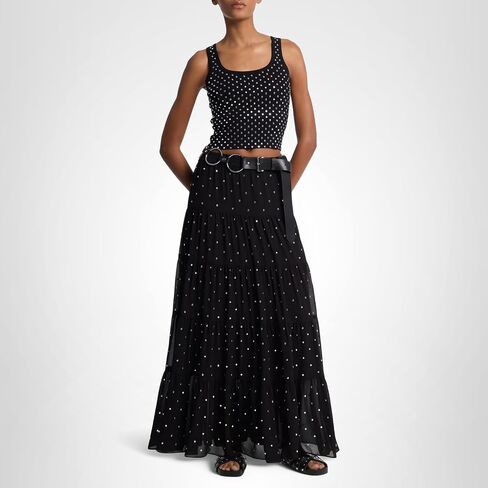 Michael Kors Women's Stud Scoop Neck Cropped Tank Top in Saudi Arabia