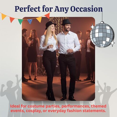 Dress Up America Fedora Hat - Black Fedora for Men and Women - Trilby Costume Hat for Adults - Available in Black and White in Saudi Arabia
