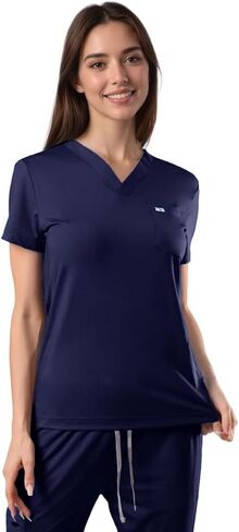 SUNME Women's Medical Scrub Tops - Ultra Soft, Easy Care, V-Neck Top Scrubs with 2 Pockets, 4-Way Stretch & Wrinkle Resistant in Saudi Arabia