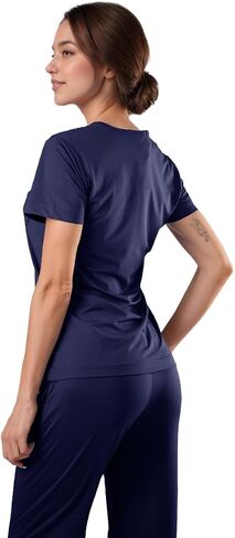 SUNME Women's Medical Scrub Tops - Ultra Soft, Easy Care, V-Neck Top Scrubs with 2 Pockets, 4-Way Stretch & Wrinkle Resistant in Saudi Arabia