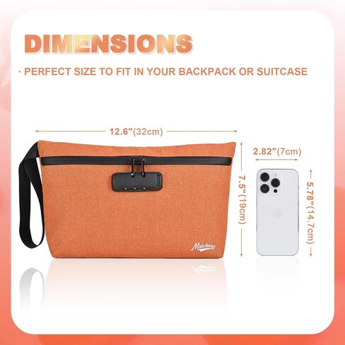Storage Bag with Combination Lock 12.6"x7.5" Large Storage Container Cosmetic Bag Medicine Organizer Travel Storage Case Pouch Great Christmas Gift in Kuwait