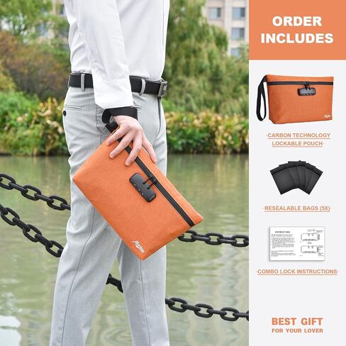 Storage Bag with Combination Lock 12.6"x7.5" Large Storage Container Cosmetic Bag Medicine Organizer Travel Storage Case Pouch Great Christmas Gift in Kuwait