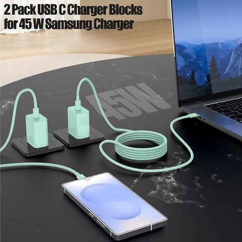 45W شاحن لـ iPhone 16 15 Pro Max Fast Charging 10 FT ، Long iPhone 16 15 Plus Charger Cord مع كتلة شاحن USBC لـ MacBook Air 13/11 بوصة M1/M2،2022 2020 2019 2018 المحمول ، iPad Pro/Air-Black in Kuwait