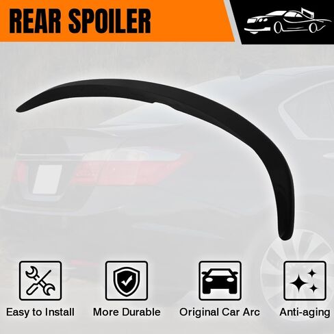 Trunk Spoiler Compatible with 2013-2017 Honda Accord 9th Sedan 4-Door, OEM Factory Style ABS Rear Trunk Tail Lid Spoiler Wing, Unpainted in Kuwait