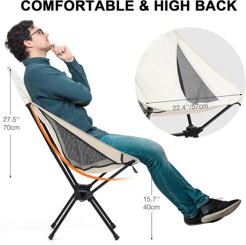 High Back Camping Chair, Portable Outdoor Backpacking Chair, Pink in Kuwait