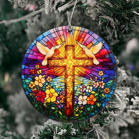 الفراشة الدينية الصليب عيد الميلاد زخرفة ، Suncatcher تأثير نمط التصليب ، الحلي الفراشة الجميلة لشجرة عيد الميلاد ، هدية زخرفة أنيقة لعشاق الطبيعة ، النساء ، الديكور الروحي in Kuwait