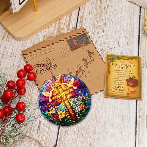 الفراشة الدينية الصليب عيد الميلاد زخرفة ، Suncatcher تأثير نمط التصليب ، الحلي الفراشة الجميلة لشجرة عيد الميلاد ، هدية زخرفة أنيقة لعشاق الطبيعة ، النساء ، الديكور الروحي in Kuwait