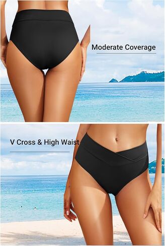 Tempt Me Women Full Coverage Bikini Bottom - V Cut Swimsuit High Waisted Bathing Suit Bottoms 2025 in Saudi Arabia