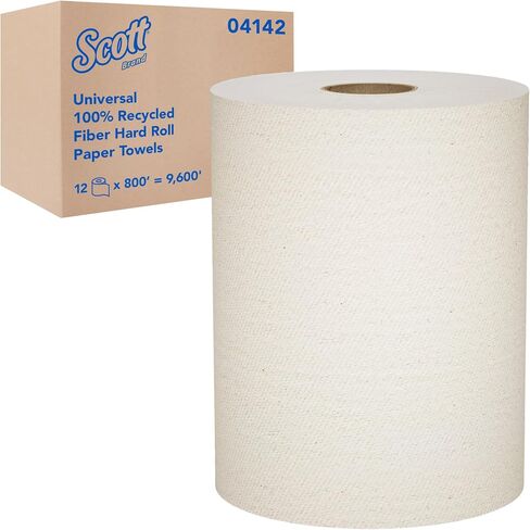 Scott Professional Universal 100% Recycled Fiber Hard Roll Paper Towels, Bulk (56758), Hardwound 1.5' Core, Absorbency Pockets, Compressed, Brown (6 Rolls at 800' Each, 4,800'/Case) in Saudi Arabia