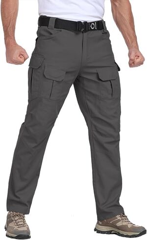NAVEKULL Cotton Work Cargo Pants Stretch Lightweight Tactical Military Hiking Outdoor Pants with 8 Pockets in Kuwait