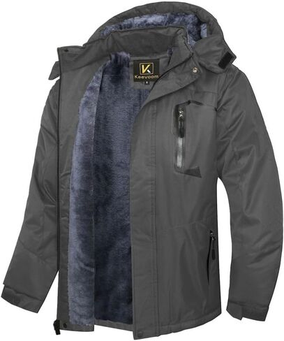 Keevoom Mens Winter Jackets Ski Snow Coats دافئة مقنعين مقنعين معاطف المطر على الجليد على الجليد in Kuwait