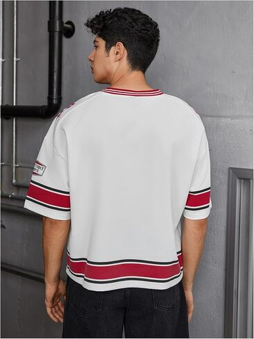 WDIRARA Men's Number Graphic Print Jersey Shirts Short Sleeve Tee Streetwear Top in Saudi Arabia