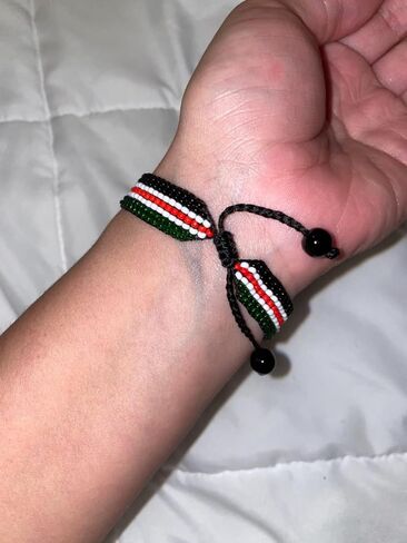 سوار علم السودان – مجوهرات مطرزة يدوياً | قابل للتعديل ودائم in Kuwait
