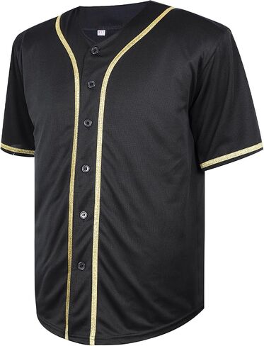 Blank Baseball Jersey for Men Plain Button Down Short Sleeve Sports Uniforms Hipster Hip Hop Jersey in Kuwait