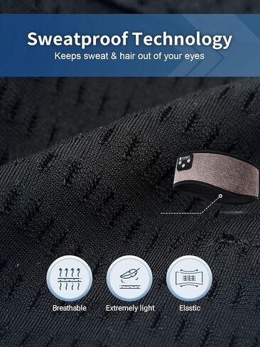 Sleep Headphones - Bluetooth Headband for Sleeping, Cozy Headband Wireless Music Sleeping Headphones with Ultra-Thin Speakers Perfect for Side Sleepers,Running,Yoga,Travel,Video,Games in Kuwait