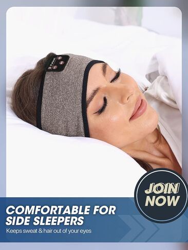 Sleep Headphones - Bluetooth Headband for Sleeping, Cozy Headband Wireless Music Sleeping Headphones with Ultra-Thin Speakers Perfect for Side Sleepers,Running,Yoga,Travel,Video,Games in Kuwait