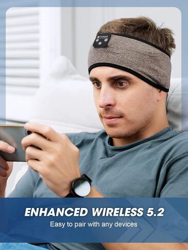 Sleep Headphones - Bluetooth Headband for Sleeping, Cozy Headband Wireless Music Sleeping Headphones with Ultra-Thin Speakers Perfect for Side Sleepers,Running,Yoga,Travel,Video,Games in Kuwait