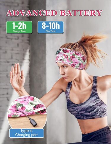 Sleep Headphones - Bluetooth Headband for Sleeping, Cozy Headband Wireless Music Sleeping Headphones with Ultra-Thin Speakers Perfect for Side Sleepers,Running,Yoga,Travel,Video,Games in Kuwait