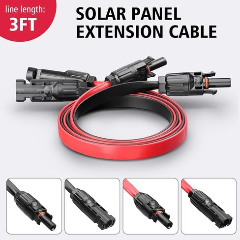 10AWG Super Flat Cable Cable Contractor ، 50a تمديد الكبلات الكهروضوئية كابل مسطح من خلال باب الشرفة وسلك الطاقة الشمسية للنوافذ للوحة الشمسية RV System in Kuwait