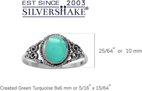 ابتكر Silvershake أسود Onyx inlay 925 Sterling Silver Filigree على الطراز الفيكتوري الحجم 6.5 in Kuwait