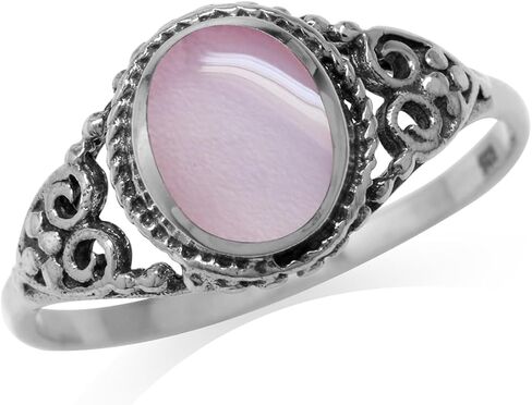 ابتكر Silvershake أسود Onyx inlay 925 Sterling Silver Filigree على الطراز الفيكتوري الحجم 6.5 in Saudi Arabia