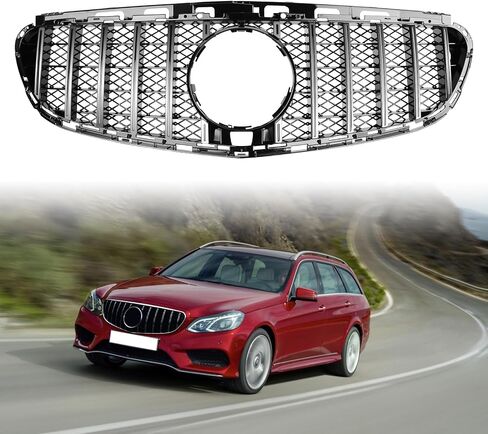 Front Lower Center Bumper Grille Black Plastic Grill Compatible with Mercedes Benz E250 E350 E550 E300 E400 2014 2015 2016 2128850124 in Kuwait