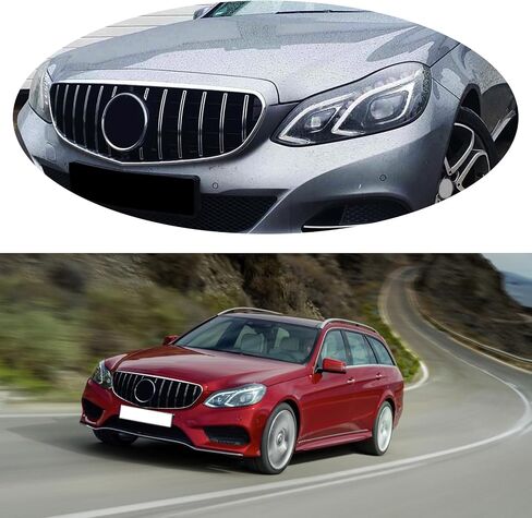 Front Lower Center Bumper Grille Black Plastic Grill Compatible with Mercedes Benz E250 E350 E550 E300 E400 2014 2015 2016 2128850124 in Kuwait