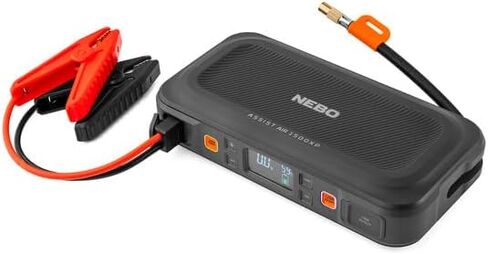 NEBO Assist Air 2500XP+ Jump Starter and Air Compressor | 4-in-1 2500 Amps Car Jump Starter, Air Compressor 150 PSI, Charger, and Floodlight, USB Compatible, Automotive, Emergency, Spark-Proof Safety in Saudi Arabia