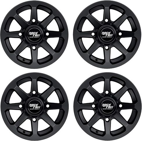 ROCKTRIX RT102 4PC 14in ATV Wheels 4x110 RIMS ، 14x7 ، 5+2 إزاحة ، لـ ATV UTV مع مصلحة الضرائب (تعليق خلفي مستقل) ، متوافق مع هوندا كاواساكي ياماها سوزوكي 4/110 (مجموعة من 4) in Kuwait