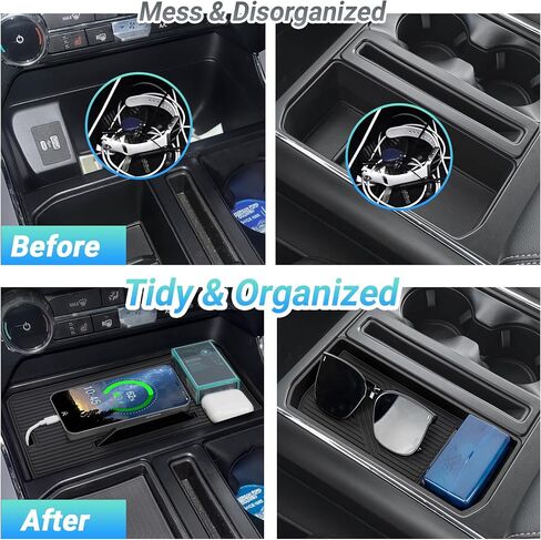 Center Console Organizer Compatible with 2021-2025 Ford F150/2022-2024 Ford F150 Lightning XLT Accessories, Hidden Panel Secret Pocket Lid with USB Port（Fits Front Shifter Open Pocket） in Saudi Arabia