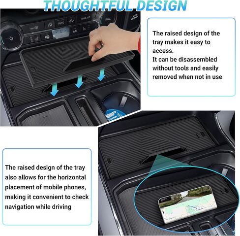 Center Console Organizer Compatible with 2021-2025 Ford F150/2022-2024 Ford F150 Lightning XLT Accessories, Hidden Panel Secret Pocket Lid with USB Port（Fits Front Shifter Open Pocket） in Saudi Arabia