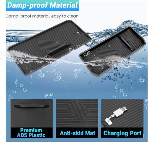 Center Console Organizer Compatible with 2021-2025 Ford F150/2022-2024 Ford F150 Lightning XLT Accessories, Hidden Panel Secret Pocket Lid with USB Port（Fits Front Shifter Open Pocket） in Saudi Arabia