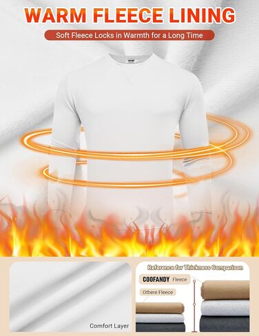 COOFANDY Men's Fleece Crewneck Sweatshirt Casual Long Sleeve Pullover Fall Winter Warm Sweatshirts Fashion Pullovers in Saudi Arabia