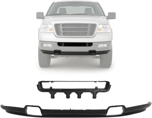 KUAFU الستارة الأمامية المصد متوافقة مع 2004 2005 Ford F-150 FX4، Lariat، STX، XL، XLT، King Ranch (نماذج 4WD) مع استبدال فتحات خطاف السحب لFO1095206 4L3Z17626BAB غطاء المصد السفلي in Saudi Arabia