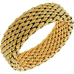 My Daily Styles - Treasure Bangle - Stretch Bracelets for Women - Chunky Mesh Bracelet - Stainless Steel Women's Bangle Bracelet - Beautiful White Gold Tone - Wide Stretch Bracelet in Kuwait