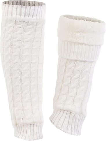 Women's Fleece Lined Leg Warmers Knit Long Boot Socks Thick Winter Warm Thermal Skating Leg Warmer Daily Wear in Saudi Arabia