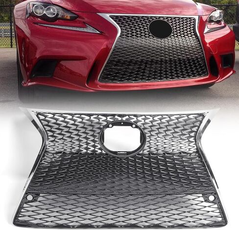 Grille Compatible with Lexus IS200t IS250 IS350 F Sport 2014 2015 2016 Front Grill w/Black Trim in Kuwait