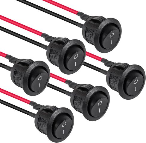 5pcs Mini Rocker Switch KCD1-101 T85 2 PIN SPST تبديل التبديل مع الأسلاك 12V للسيارات RV 2 PIN 120V Wired KCD1 in Kuwait
