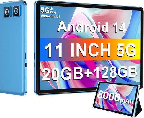 Tablet 2024 11 بوصة قرص Android 14 أقراص مع سعة تخزين كبيرة 128 جيجابايت + 20 جيجابايت ، أوكترا) 2.0 جيجا هرتز ، و 8000 مللي أمبير في الساعة ، و 18 واط شحن سريع ، و wifi 5g ، ونظام تحديد المواقع العالمي (GPS in Kuwait