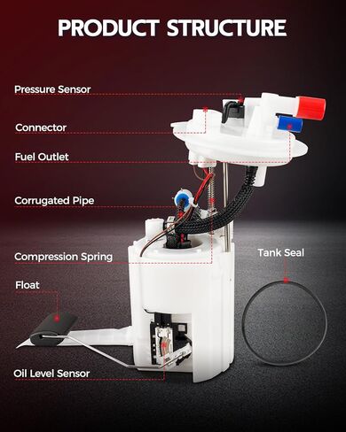 Torchbeam Electric Fuel Pump Module Assembly with Sending Unit Compatible with Durango 2011-2020 3.6L 5.7L, Grand Cherokee 2011-2020 3.0L 3.6L 5.7L, Gas, Left Side, Replace for FG0855 SP7108M SP7053M in Saudi Arabia