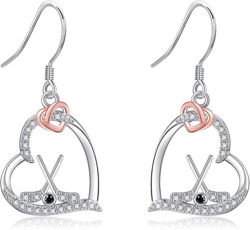 yafeini lacrosse stick arocrings sterling silver lacrosse stick and ball arocrings lacrosse Heart Jewelry for Women Gifts in Kuwait