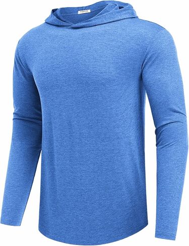 PINSPARK Men's Hoodies Lightweight Pullover Long Sleeve Athletic Sweatshirts for Gym Workout Comfort Thin Plain hoodie in Saudi Arabia