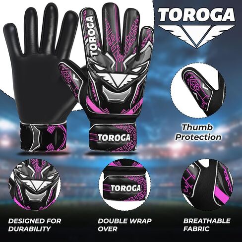 Goalkeeper Gloves for Kids & Youth – Soccer Goalie Gloves, Strong Latex Grip, Double Wrist Support & Breathable Mesh – Boys Football Gloves in Saudi Arabia