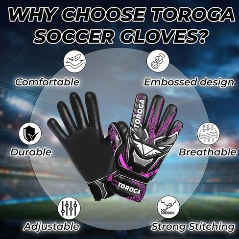 Goalkeeper Gloves for Kids & Youth – Soccer Goalie Gloves, Strong Latex Grip, Double Wrist Support & Breathable Mesh – Boys Football Gloves in Saudi Arabia