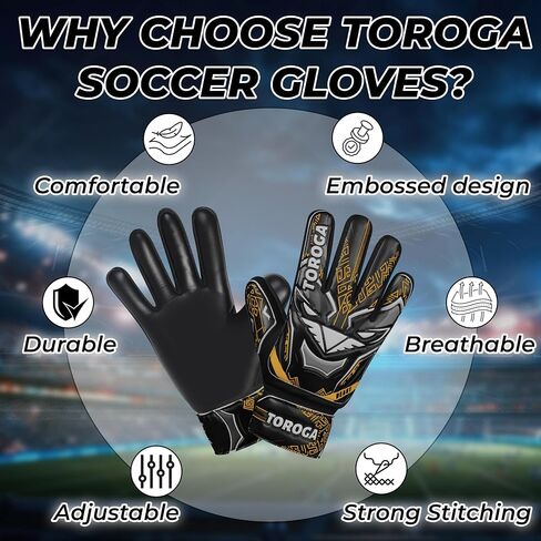 Goalkeeper Gloves for Kids & Youth – Soccer Goalie Gloves, Strong Latex Grip, Double Wrist Support & Breathable Mesh – Boys Football Gloves in Kuwait