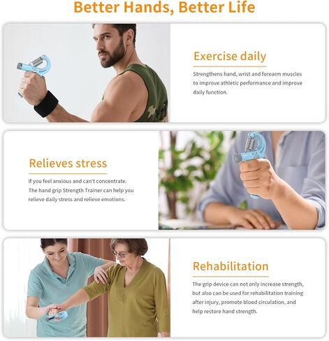 مدرب قوة قبضة DEPGI الذكية مع التطبيق ، قبضة اليد الرقمية مع مقاومة 10-130 رطل لبناء العضلات واستعادة الإصابات （2 عبوة) in Kuwait