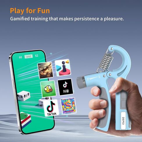 مدرب قوة قبضة DEPGI الذكية مع التطبيق ، قبضة اليد الرقمية مع مقاومة 10-130 رطل لبناء العضلات واستعادة الإصابات （2 عبوة) in Kuwait