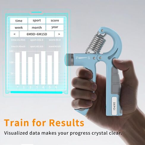 مدرب قوة قبضة DEPGI الذكية مع التطبيق ، قبضة اليد الرقمية مع مقاومة 10-130 رطل لبناء العضلات واستعادة الإصابات （2 عبوة) in Kuwait